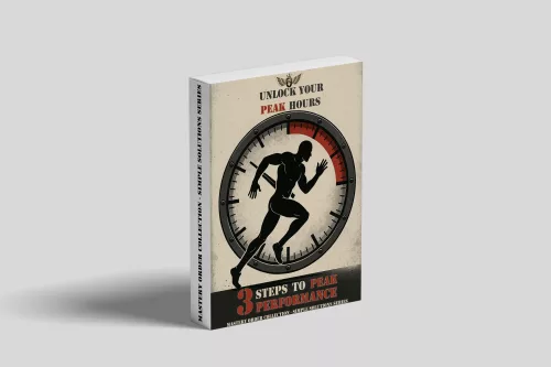 Cover of Time Mastery: Unlock Your Peak Hours – a downloadable PDF guide to optimize focus, energy, and performance by discovering your natural rhythm.